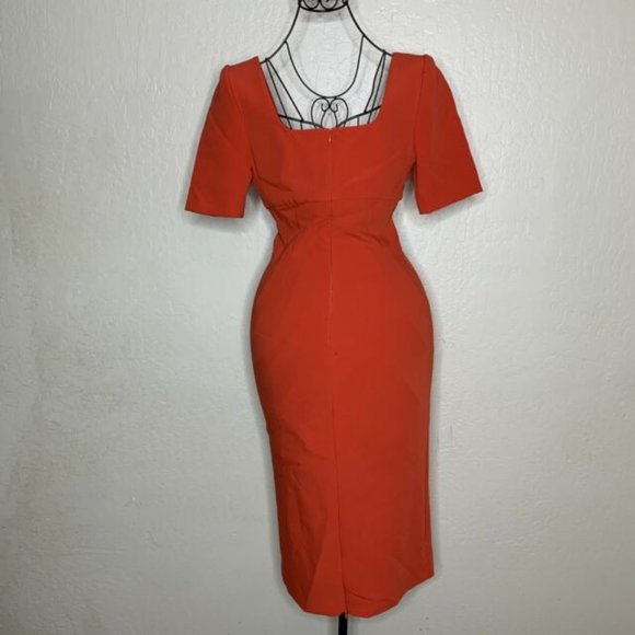 Cooper St Red Hailey Square-neck Midi Sheath Dress - Picture 3 of 7